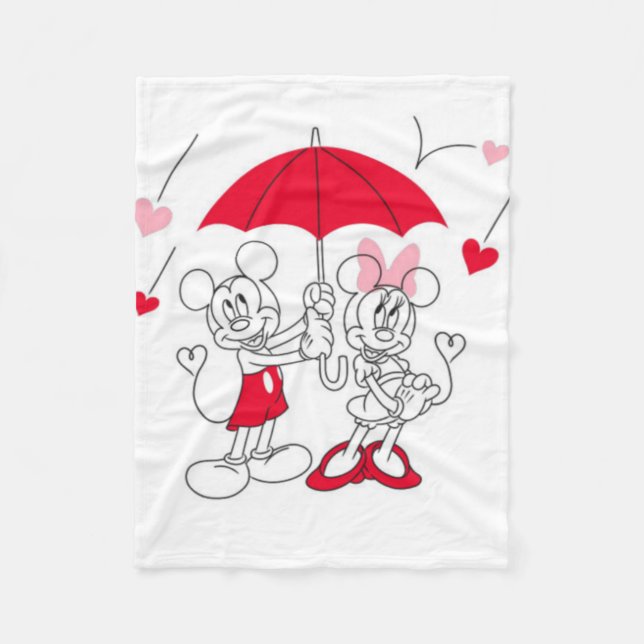 Mickey och Minnie Fleecefilt (Framsidan)