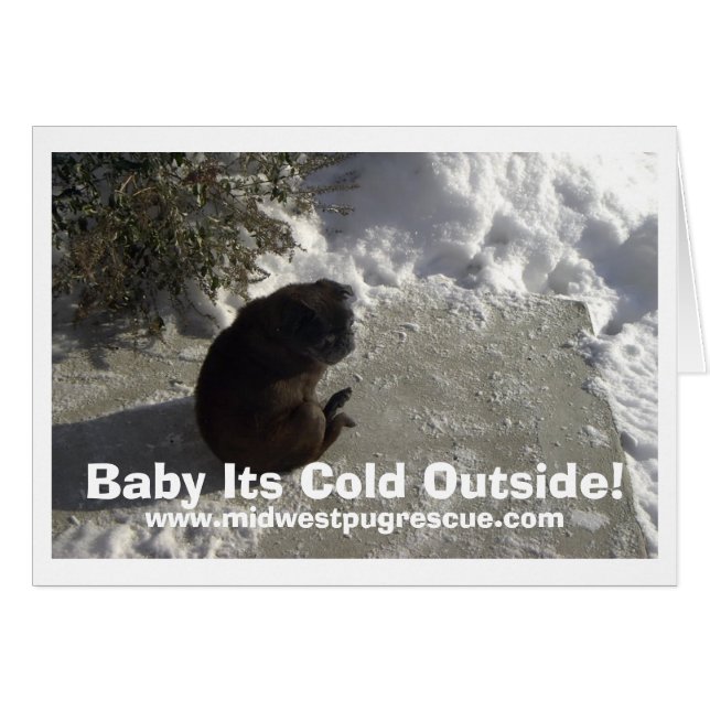 Mickey snö, Baby sitt Kall utanför! , www... Hälsningskort (Framsidan Horizontal)