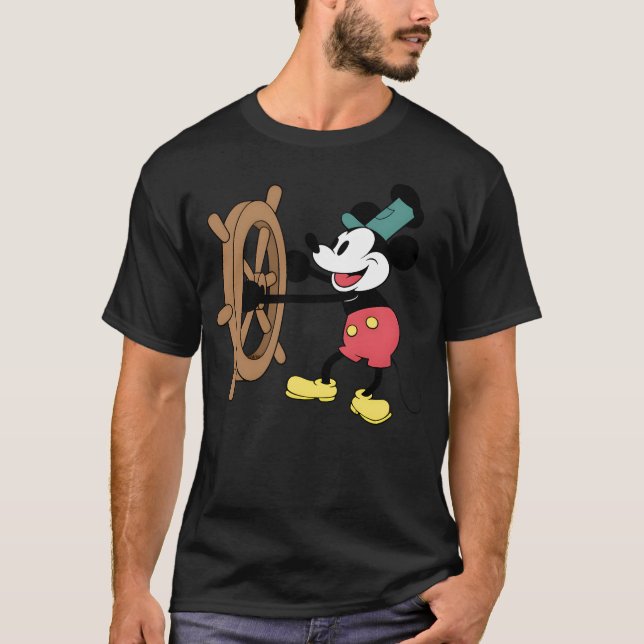 Mickey Steamboat Willie (offentlig domän) T Shirt (Framsida)