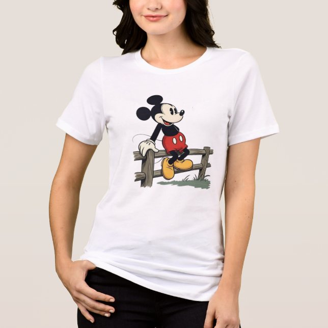 Mickeys fredliga staket-sit t shirt (Framsida)