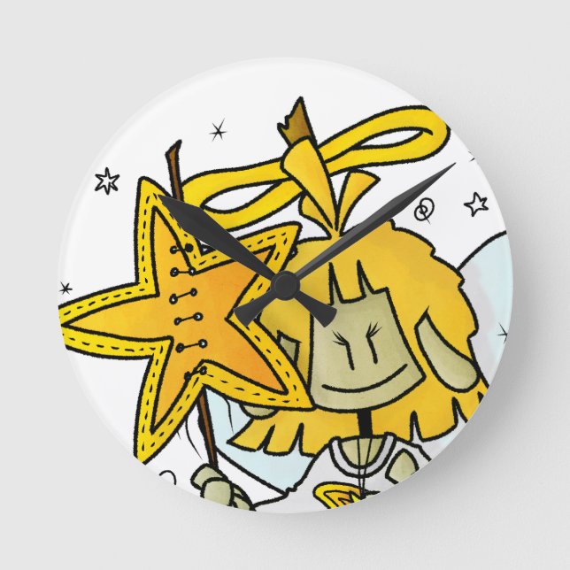 Micol - der fröhliche Sternenengel Rund Klocka (Framsida)