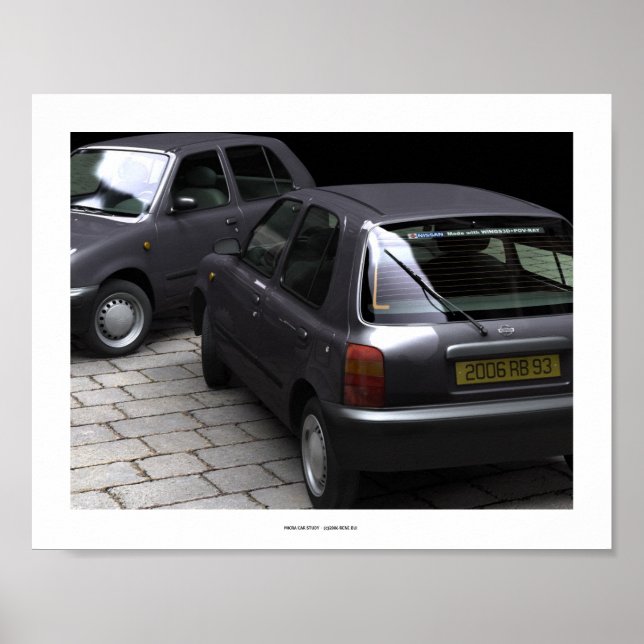 MICRA CAR STUDY 1 Computer Art Poster (Framsidan)