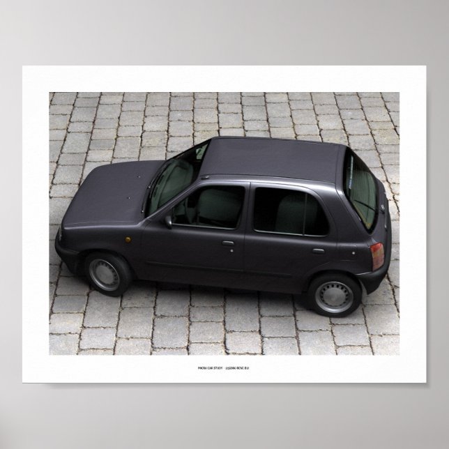 MICRA CAR STUDY 2 Computer Art Poster (Framsidan)