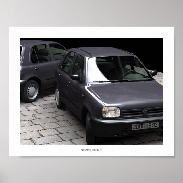MICRA CAR STUDY 3 Computer Art Poster (Framsidan)