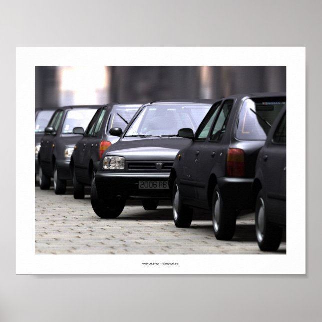 MICRA CAR STUDY 4 Computer Art Poster (Framsidan)