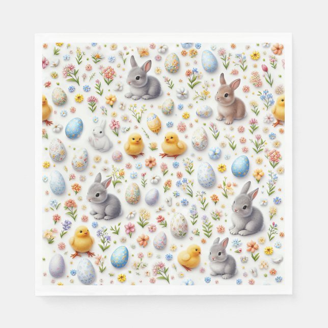 Micro Ditsy Easter Luncheon Napkins Pappersservett (Framsidan)