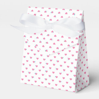 Micro Hearts Fuchsia Rosa - Vit Presentaskar