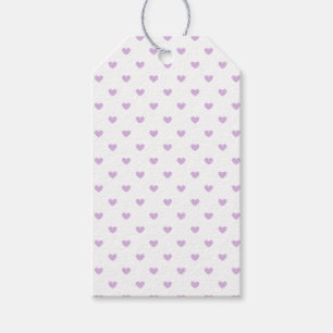 Micro Hearts Mjuk Lila - Vit Presentetikett