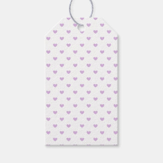 Micro Hearts Mjuk Lila - Vit Presentetikett