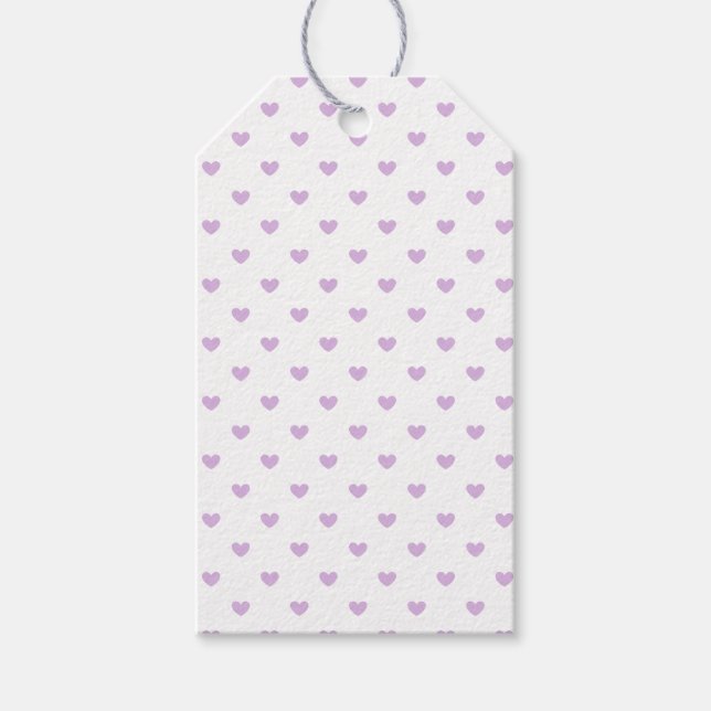Micro Hearts Soft Lilac - White Presentetikett (Framsidan)