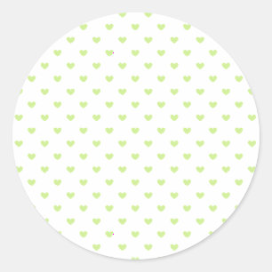Micro Hearts Spring Green - Vit Runt Klistermärke