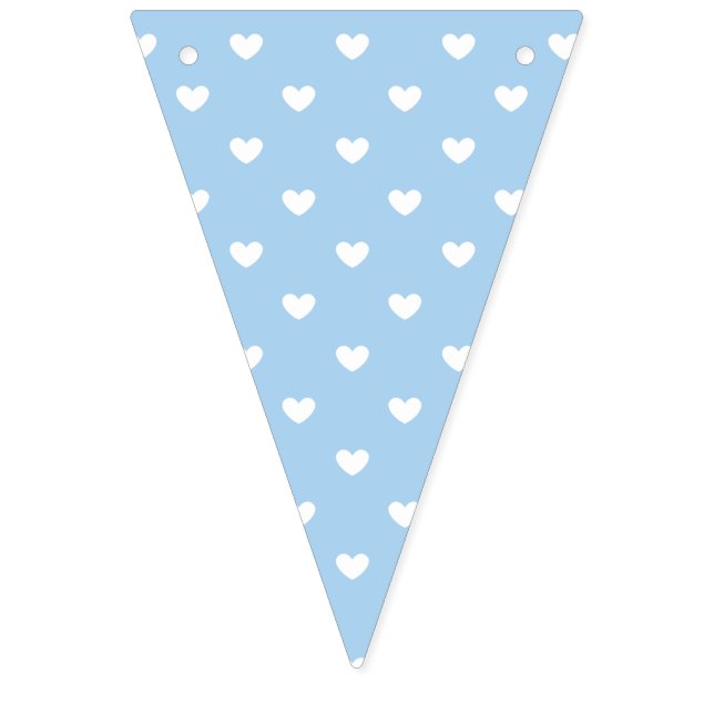 Micro Hearts Vita - Baby Blue Vimplar (Första flaggan)