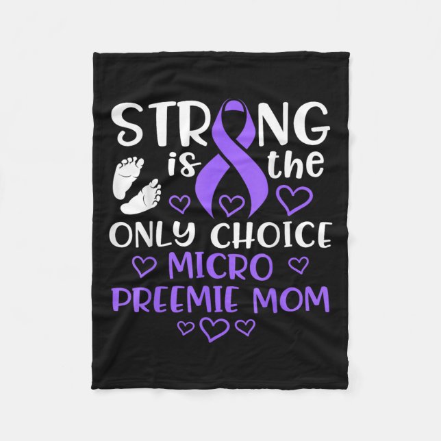 Micro Preemie Nicu New Mom Awareness Strong Premat Fleecefilt (Framsidan)
