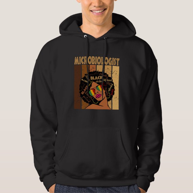 Microbiologist Afro African American Black History Hoodie (Framsida)