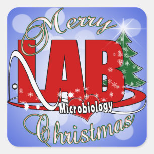MICROBIOLOGY CHRISTMAS MEDICAL LABORATORY TECH FYRKANTIGT KLISTERMÄRKE