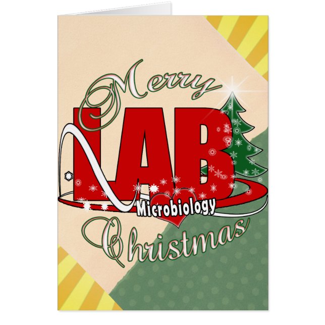 MICROBIOLOGY CHRISTMAS MEDICAL LABORATORY TECH HÄLSNINGSKORT (Framsidan)