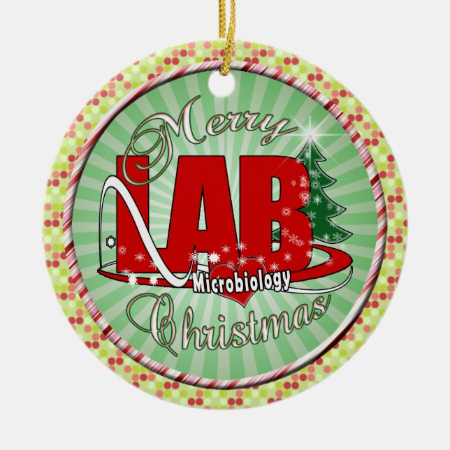 MICROBIOLOGY CHRISTMAS MEDICAL LABORATORY TECH JULGRANSPRYDNAD KERAMIK (Framsidan)