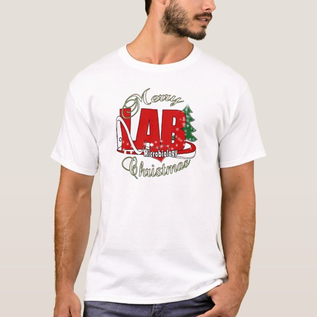 MICROBIOLOGY CHRISTMAS MEDICAL LABORATORY TECH T SHIRT (Framsida)