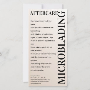 Microblading AEftercare Beige Grått Glamor Tack Kort
