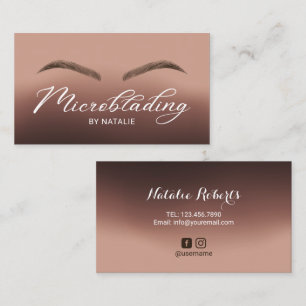 Microblading Brown Ombre Typography Beauty Salon Visitkort