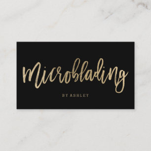 Microblading elegant guld- typografisvart visitkort