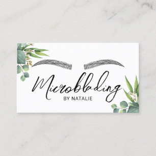 Microblading Eyebrows Beauty Salon Greenery Visitkort