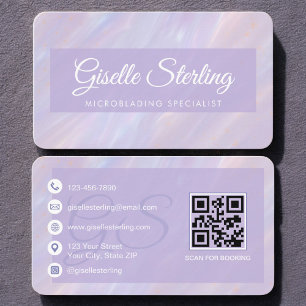 Microblading Iridescent Opal QR-kod Visitkort