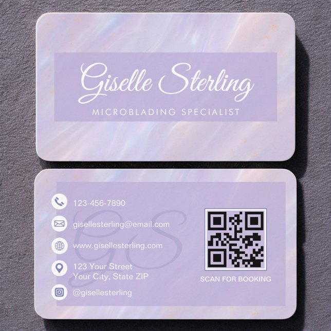 Microblading Iridescent Opal QR-kod Visitkort (Skapare uppladdad)