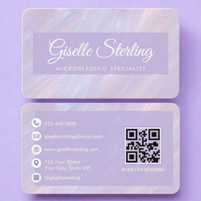 Microblading Iridescent QR-kod Professionell Visitkort (Skapare uppladdad)