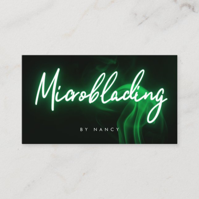 Microblading Neon Grön  Visitkort (Framsida)