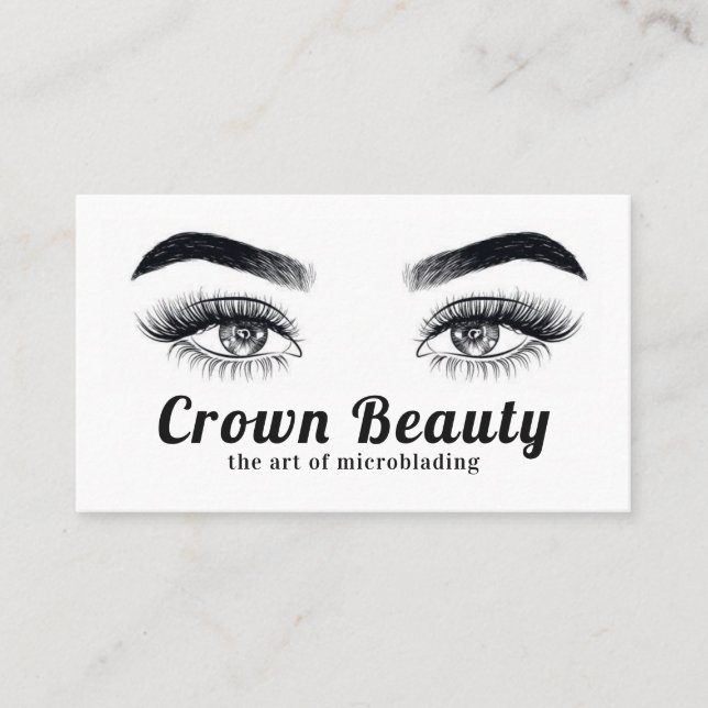 Microblading Ögonbryn & Ögonfransar Salong Visitkort (Framsida)