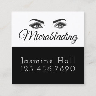 Microblading, Ögonbryn, Tatuering, Permanent Makeu Fyrkantigt Visitkort