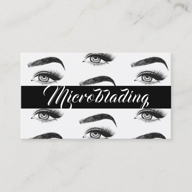 Microblading, Ögonbryn, Tatuering, Permanent Makeu Visitkort (Framsida)