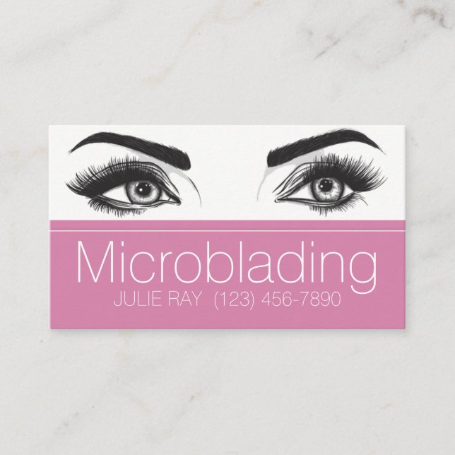 Microblading, Ögonbryn, Tatuering, Permanent Makeu Visitkort (Framsida)