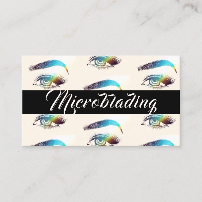 Microblading, Ögonbryn, Tatuering, Permanent Makeu Visitkort (Framsida)