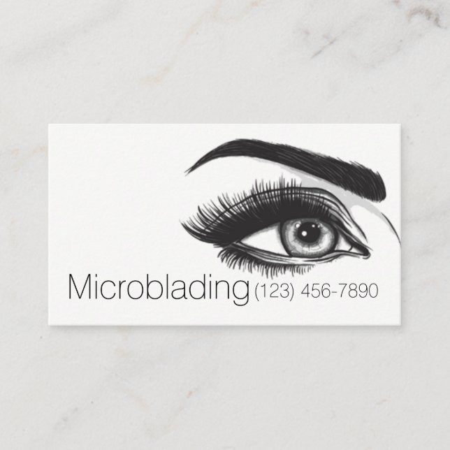 Microblading, Ögonbryn, Tatuering, Permanent Makeu Visitkort (Framsida)