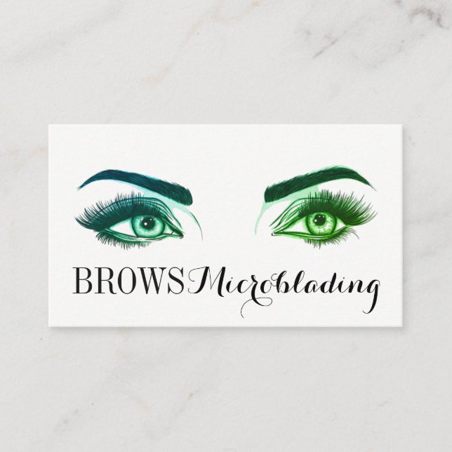 Microblading, Ögonbryn, Tatuering, Permanent Makeu Visitkort (Framsida)