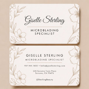 Microblading-specialist Botanisk Rodnad och Svart Visitkort