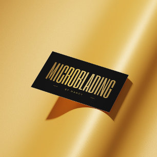 Microblading Svart Och Guld Visitkort