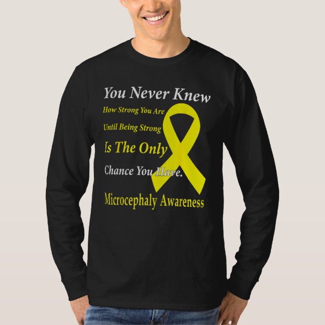 Microcephaly Awareness Yellow Ribbon Support T Shirt (Framsida)