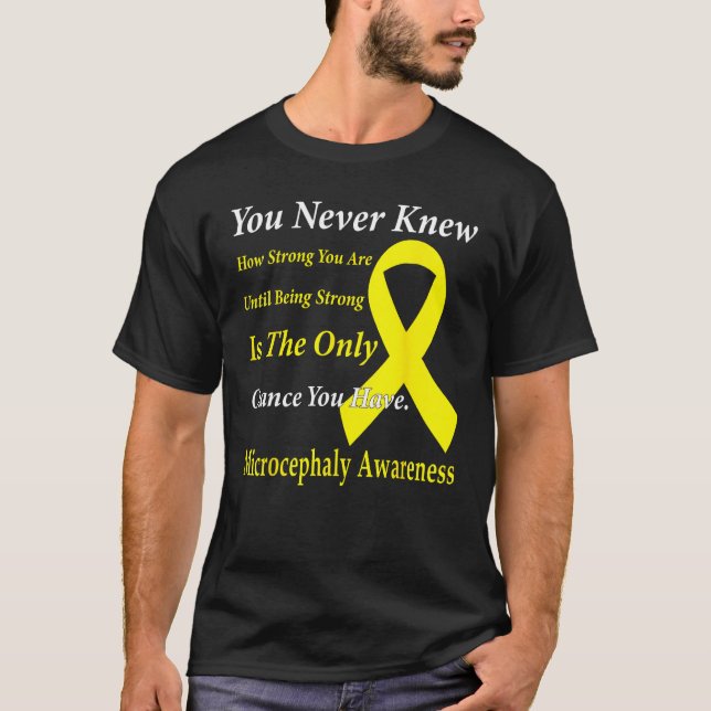 Microcephaly Awareness Yellow Ribbon Support T Shirt (Framsida)