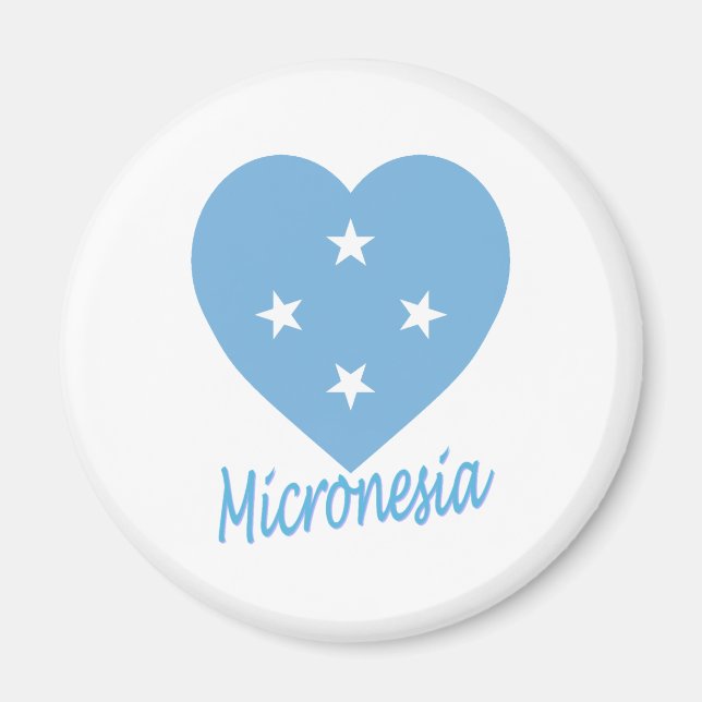 Micronesia Flagga Heart Magnet (Framsidan)