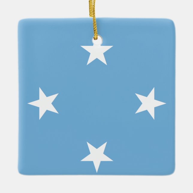 Micronesia Flagga Julgransprydnad Keramik (Framsida)