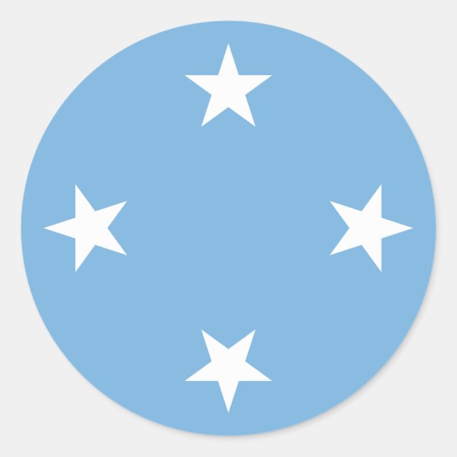 Micronesia Flagga Runt Klistermärke (Framsida)