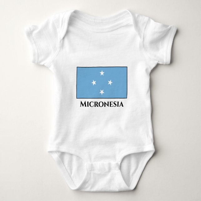 Micronesia Flagga T Shirt (Framsida)