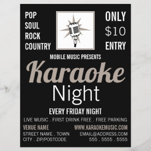 Microphone Design, Karaoke Event Advertising Reklamblad