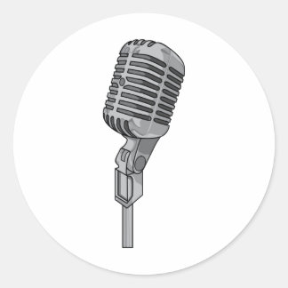 Microphone Mike ~ Audio Ljud Music Runt Klistermärke