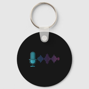Microphone Music Singing Karaoke Ljud Engeneer Gi Nyckelring
