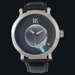Microphone Personlig Monogram Singers Watch Armbandsur<br><div class="desc">Personligens coola för sångare,  vokalister. Om du vill anpassa/anpassa med mottagarens initialer/namn väljer du idealiskt teckensnitt,  teckensnitt färg eller tar bort det om det inte behövs. Finns i många olika stilar och färg.</div>
