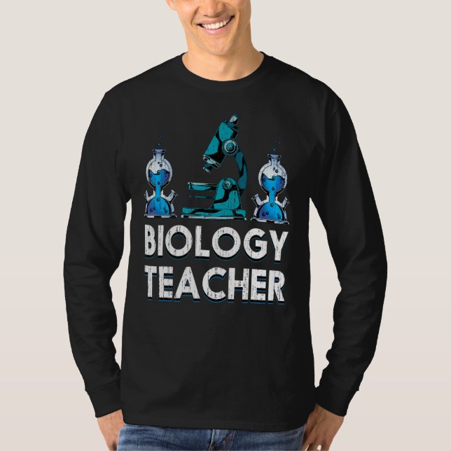 Microscope biolog Science Lab Biology Teacher B T Shirt (Framsida)